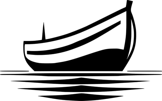 Boat, Minimalist and Simple Silhouette - Vector illustration