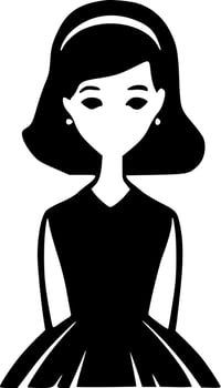 Bridesmaid, Black and White Vector illustration