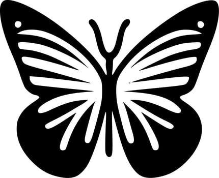 Butterfly, Black and White Vector illustration