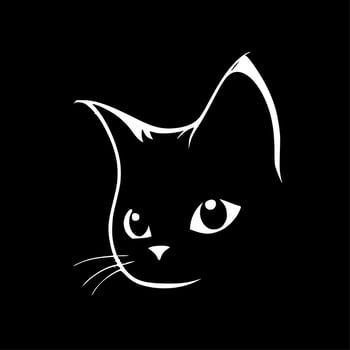Cat Clipart - Minimalist and Flat Logo - Vector illustration