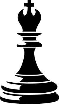 Chess - Black and White Isolated Icon - Vector illustration