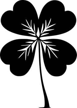 Clover, Black and White Vector illustration