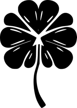 Clover, Black and White Vector illustration