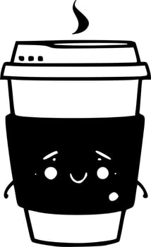 Coffee, Black and White Vector illustration