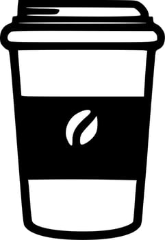 Coffee - Black and White Isolated Icon - Vector illustration