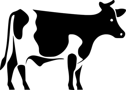 Cow - Minimalist and Flat Logo - Vector illustration