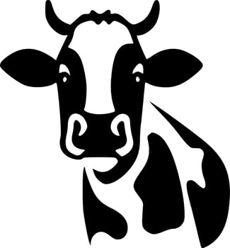 Cow, Minimalist and Simple Silhouette - Vector illustration