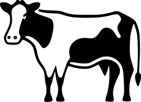 Cow, Black and White Vector illustration