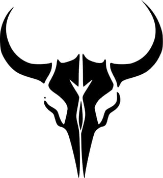 Cow Skull, Minimalist and Simple Silhouette - Vector illustration