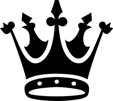 Crown, Black and White Vector illustration