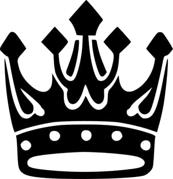 Crown - Black and White Isolated Icon - Vector illustration