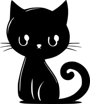 Cute Cat, Minimalist and Simple Silhouette - Vector illustration