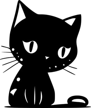 Cute Cat - Minimalist and Flat Logo - Vector illustration