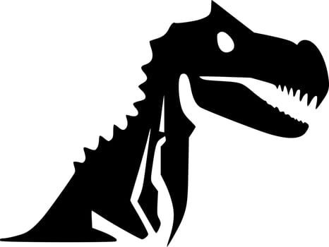 Dinosaur - Black and White Isolated Icon - Vector illustration