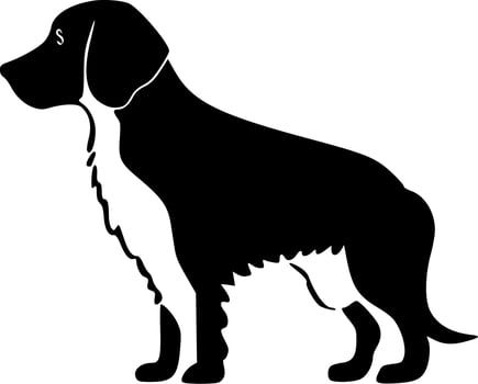 Dog, Black and White Vector illustration