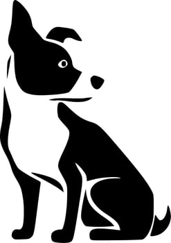 Dog, Minimalist and Simple Silhouette - Vector illustration