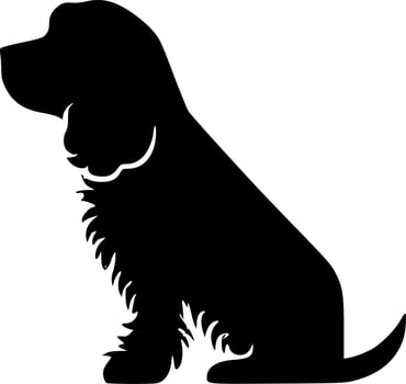 Dog Clip Art - Black and White Isolated Icon - Vector illustration