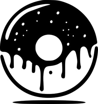 Donut - Black and White Isolated Icon - Vector illustration
