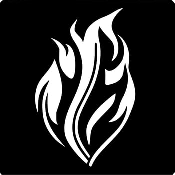 Fire, Black and White Vector illustration
