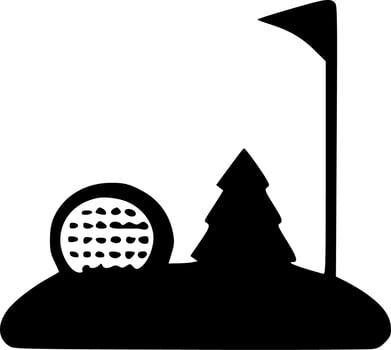 Golf - Black and White Isolated Icon - Vector illustration
