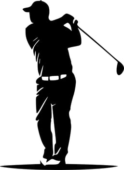 Golf, Black and White Vector illustration