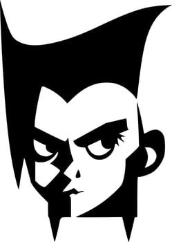 Goth, Black and White Vector illustration