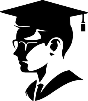 Graduation - Minimalist and Flat Logo - Vector illustration