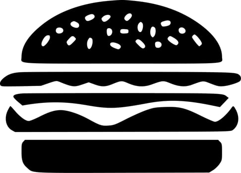 Hamburger, Minimalist and Simple Silhouette - Vector illustration