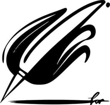 Handwriting, Black and White Vector illustration