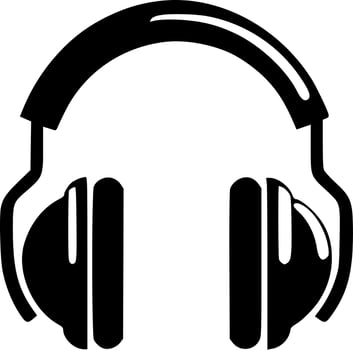 Headphones, Minimalist and Simple Silhouette - Vector illustration