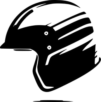 Helmet - Black and White Isolated Icon - Vector illustration