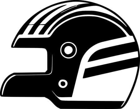 Helmet, Black and White Vector illustration
