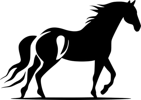 Horse, Black and White Vector illustration