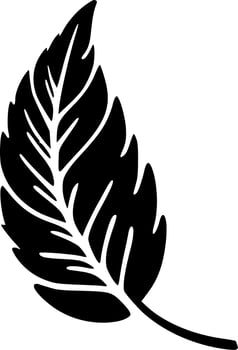 Leaf, Black and White Vector illustration