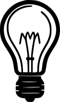 Light Bulb - Black and White Isolated Icon - Vector illustration