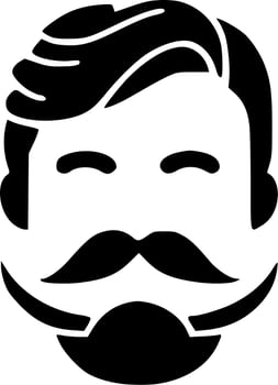 Mustache - Black and White Isolated Icon - Vector illustration