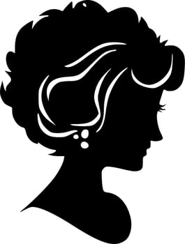 Mum, Black and White Vector illustration