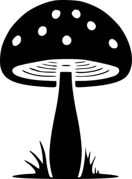 Mushroom, Black and White Vector illustration