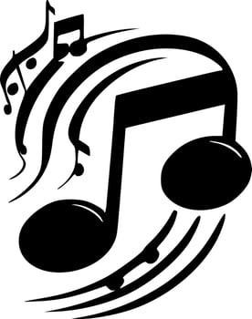 Music - Black and White Isolated Icon - Vector illustration