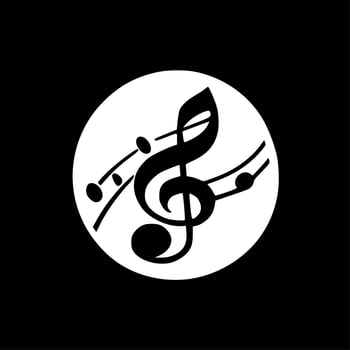 Music Note, Minimalist and Simple Silhouette - Vector illustration