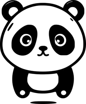 Panda, Minimalist and Simple Silhouette - Vector illustration