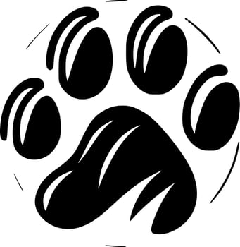 Paw - Black and White Isolated Icon - Vector illustration