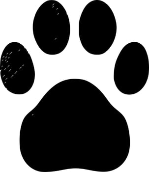 Paw - Black and White Isolated Icon - Vector illustration