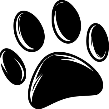 Paw - Black and White Isolated Icon - Vector illustration