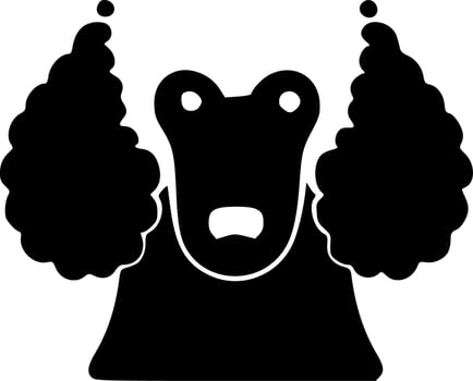Poodle - Black and White Isolated Icon - Vector illustration