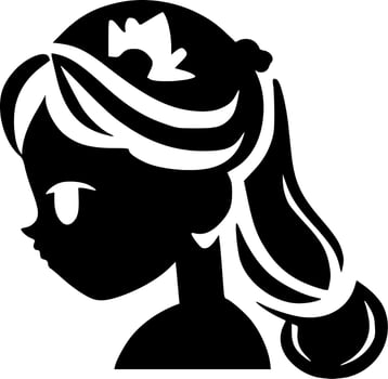 Princess, Black and White Vector illustration