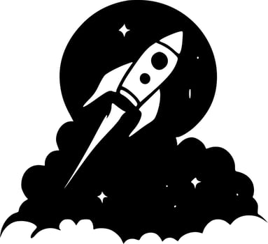 Space - Black and White Isolated Icon - Vector illustration