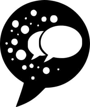 Speech Bubble - Black and White Isolated Icon - Vector illustration