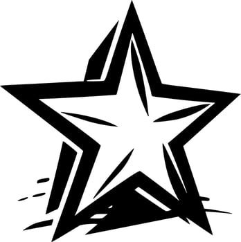 Star - Black and White Isolated Icon - Vector illustration