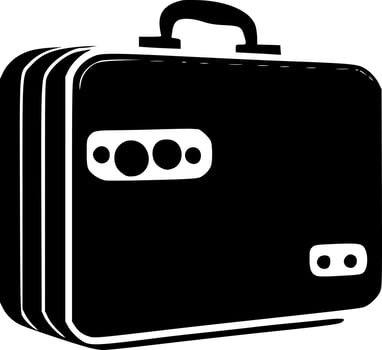 Suitcase, Black and White Vector illustration
